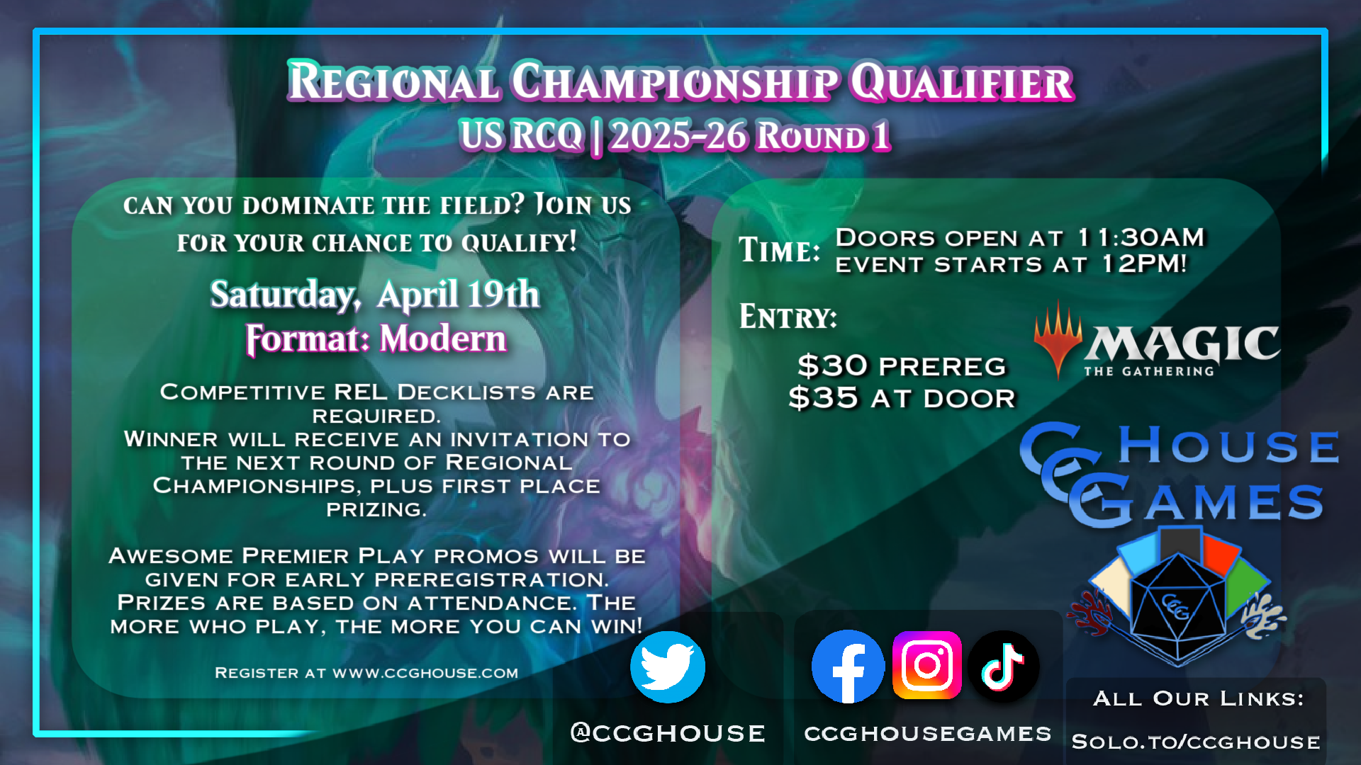 Modern RCQ Tournament with Pinfinity Pins - Saturday 4/19